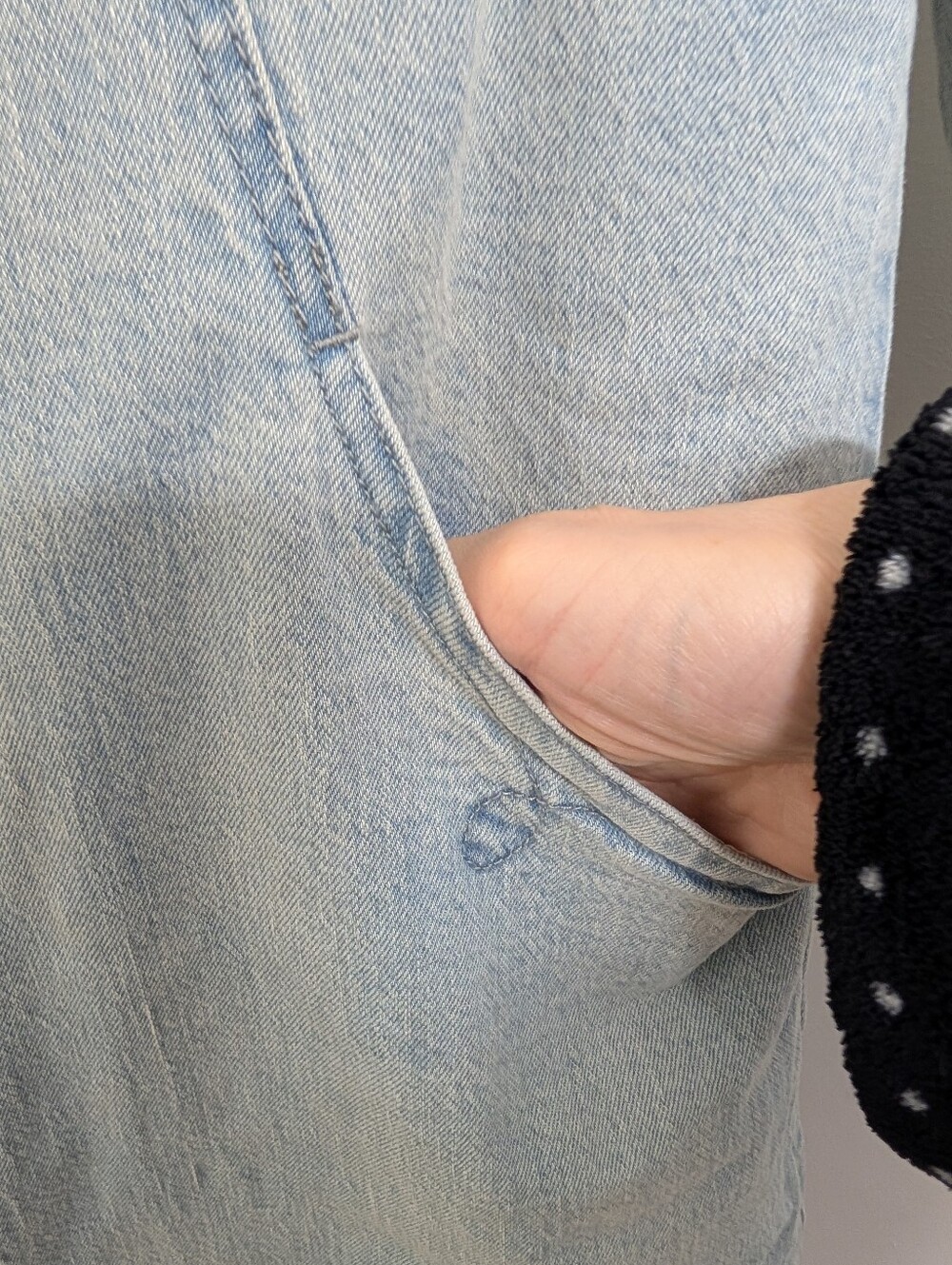 Anthropologie Pilcro Sherpa-Lined Long Denim Coat – Size Small - Picture 6 of 8